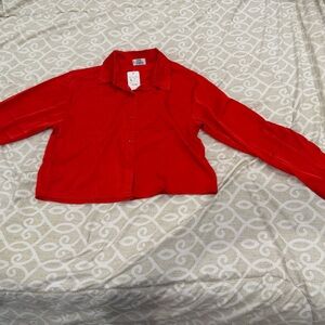 Red Button-Up Shirt. Juniors.